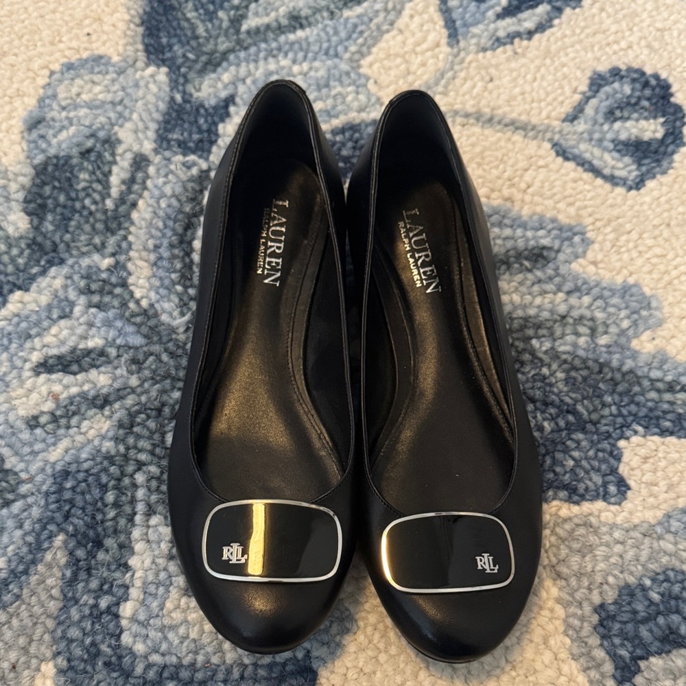 Lauren Ralph Lauren Black Loafers with Silver Detail